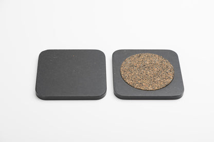 Iulia Black Wood Coaster With Cork Rubber Bottom Set Black Coasters Standard Iulia