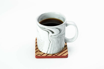 Iulia Red And Oak Zigzag Wood Coaster Set Coasters Red And Oak Zigzag Iulia