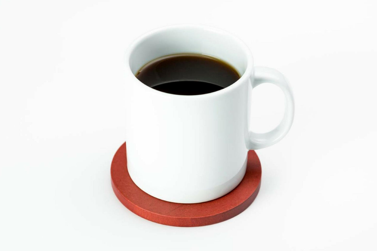 Iulia Red Round Wood Coaster With Cork Rubber Bottom Set Coasters Red Round Iulia