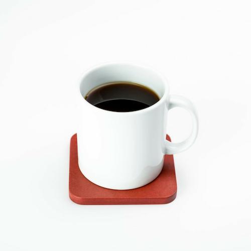 Iulia Red Wood Coaster With Cork Rubber Bottom Set Coasters Red Standard Iulia