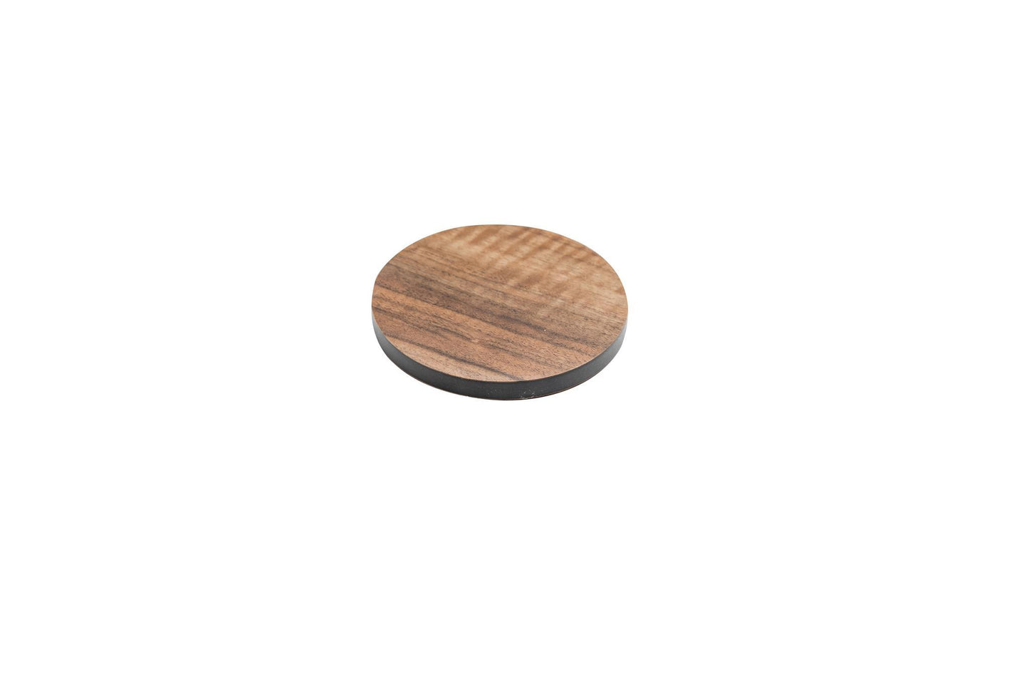 Iulia Walnut And Black Round Wood Coaster With Cork Rubber Bottom Set Black And Walnut Coasters Standard Iulia
