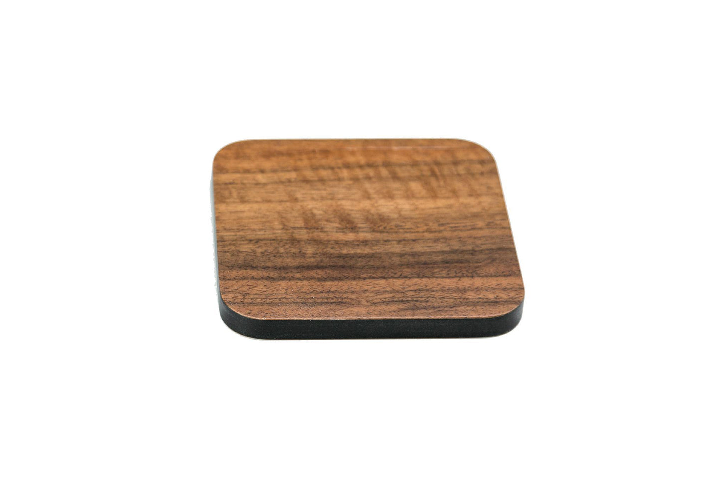 Iulia Walnut And Black Wood Coaster With Cork Rubber Bottom Set Black And Walnut Coasters Standard Iulia