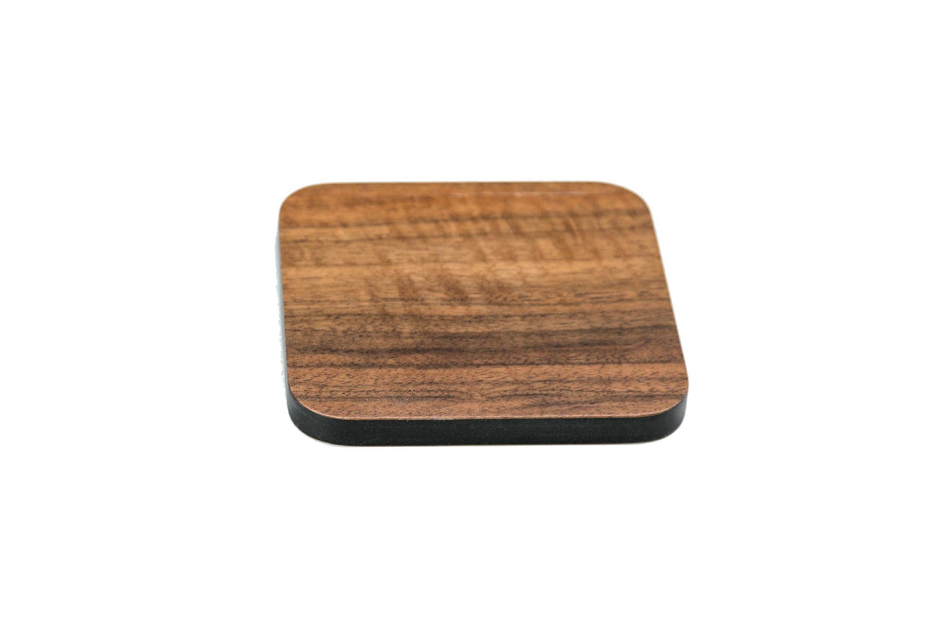 Iulia Walnut And Black Wood Coaster With Cork Rubber Bottom Set Black And Walnut Coasters Standard Iulia
