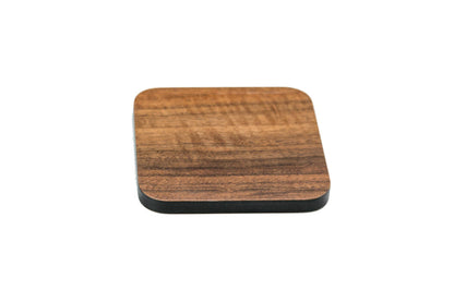 Iulia Walnut And Black Wood Coaster With Cork Rubber Bottom Set Black And Walnut Coasters Standard Iulia