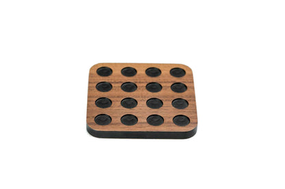 Iulia Walnut With Black Circles Wood Coaster Set Black And Walnut Circles Coasters Iulia