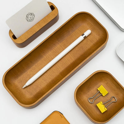 Oak Stained Beechwood Pen Tray