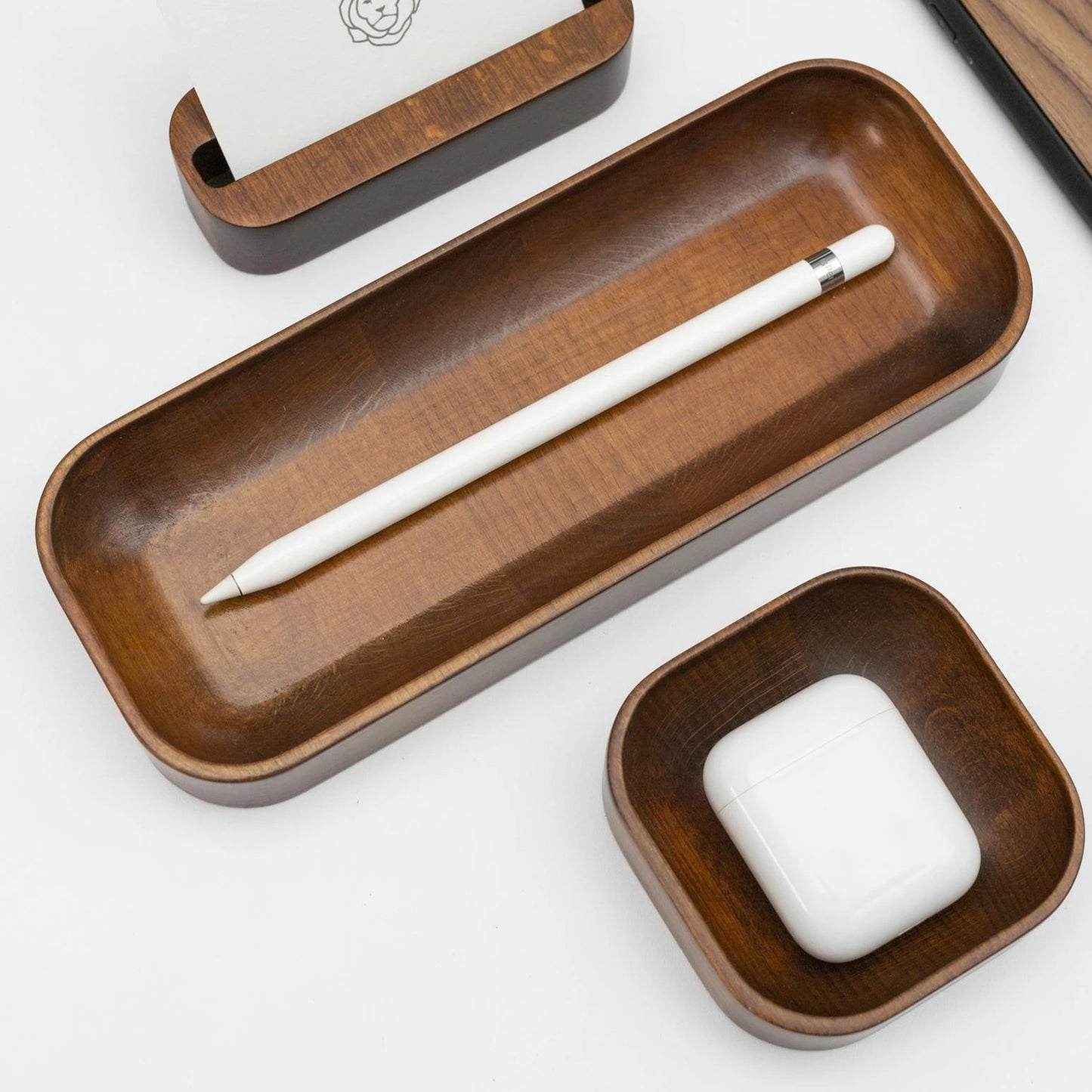 Dark Mahogany Stained Beechwood Pen Tray