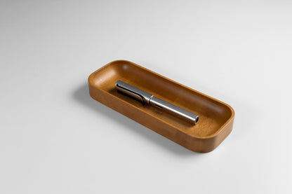 Oak Stained Beechwood Desk Organizer Set