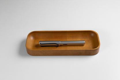 Oak Stained Beechwood Desk Organizer Set