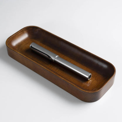 Dark Mahogany Stained Beechwood Pen Tray