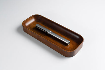 Koyu Maun Boyalı Kayın Ağacı Masa Düzenleyici Seti 